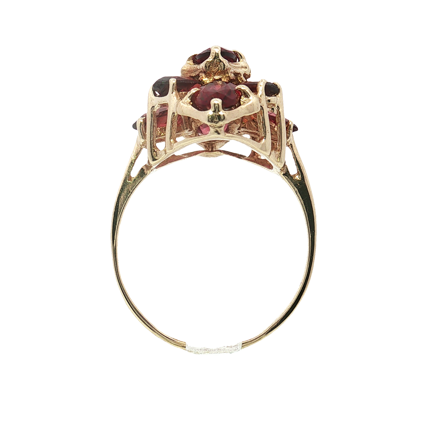 Estate 10K Yellow Gold Garnet Cluster Ring