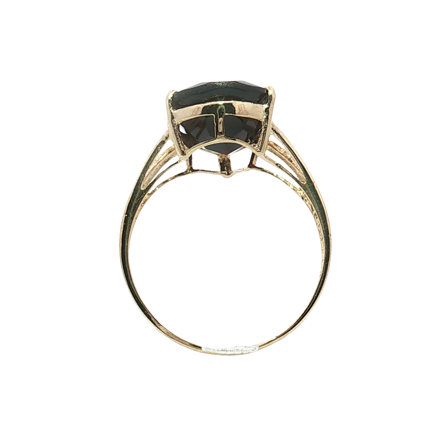 Estate 14K Yellow Gold Pear Shaped Solitare Garnet Ring