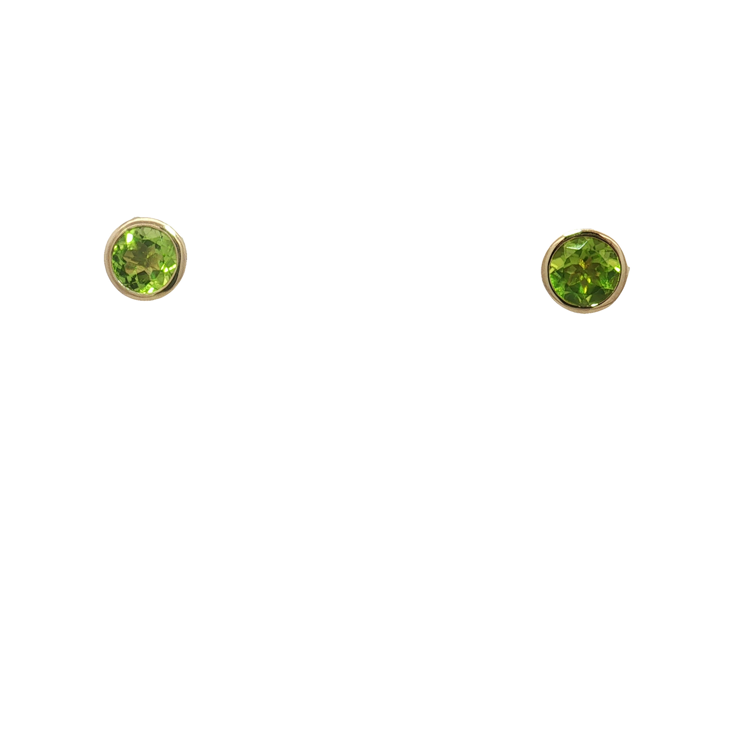 14K Yellow Gold Peridot Stud Earrings