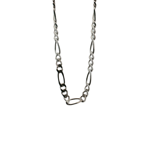 Kelly Waters-Rhodium FInished Sterling Silver 5mm Figaro Bracelet