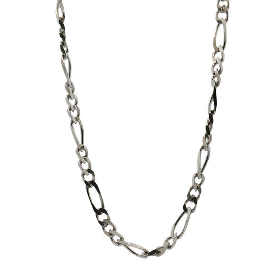 Kelly Waters-Rhodium Finish Sterling Silver 5mm Figaro Chain