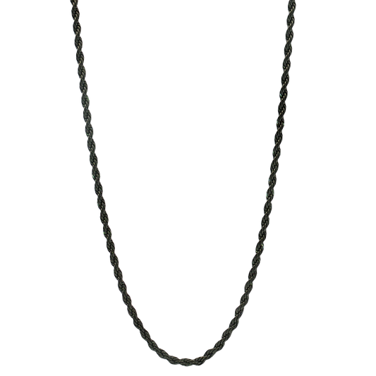 Kelly Waters-Stainless Steel Gun Metal IP Plated 2.3mm Rope Chain 24"