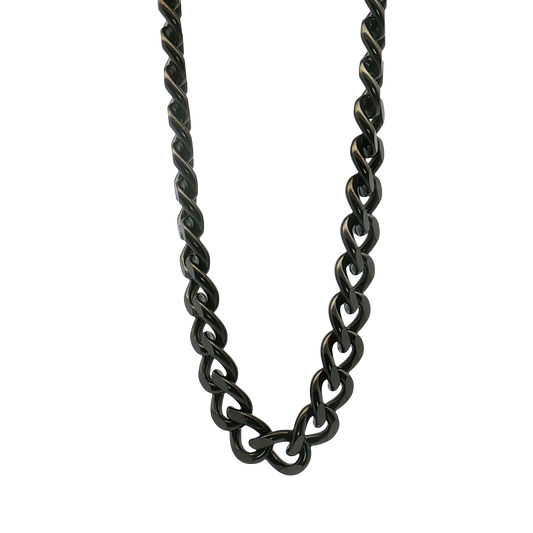 Kelly Waters-Stainless Steel Gun Metal IP Plated 7.5mm Curb Bracelet