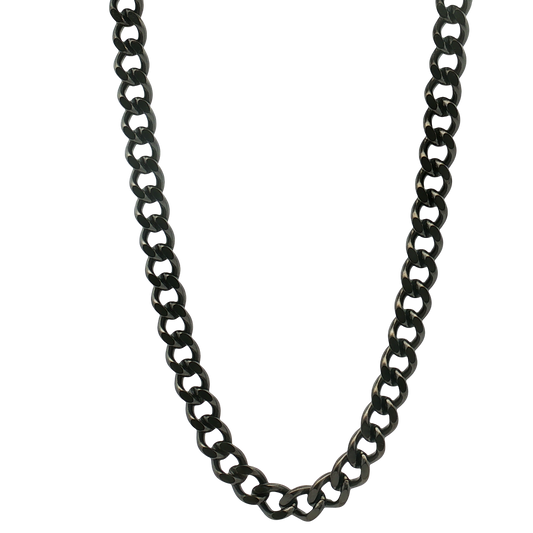 Kelly Waters-Stainless Steel Gun Metal IP Plated 7.5mm Curb Chain 22"