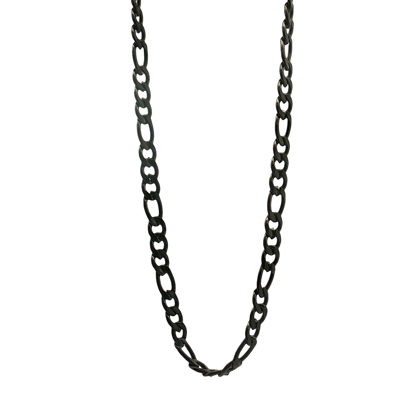 Kelly Waters-Stainless Steel Gun Metal IP Plated 4mm Figaro Bracelet