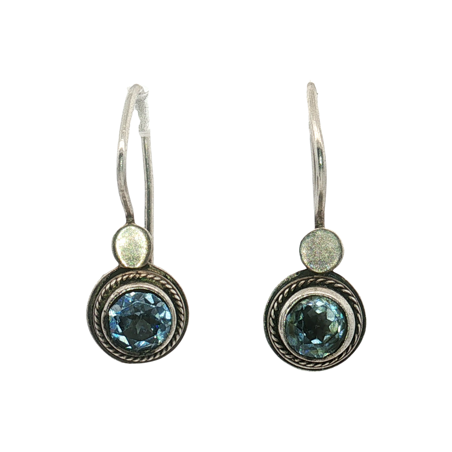 Estate - Sterling Silver and Blue Topaz Earrings
