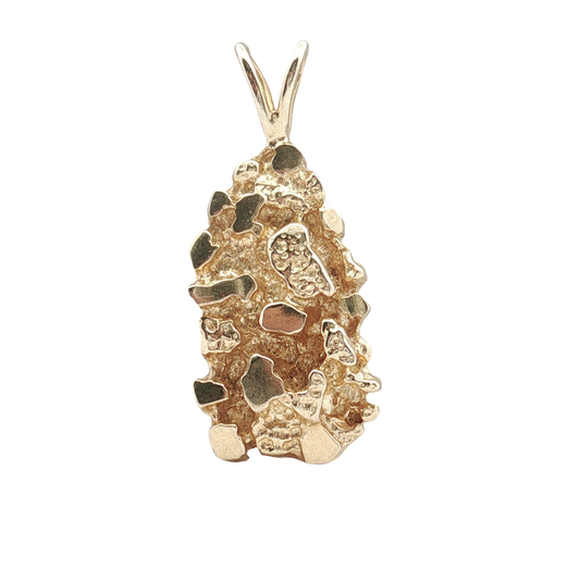 Estate- 14K Yellow Gold Nugget Style Pendant