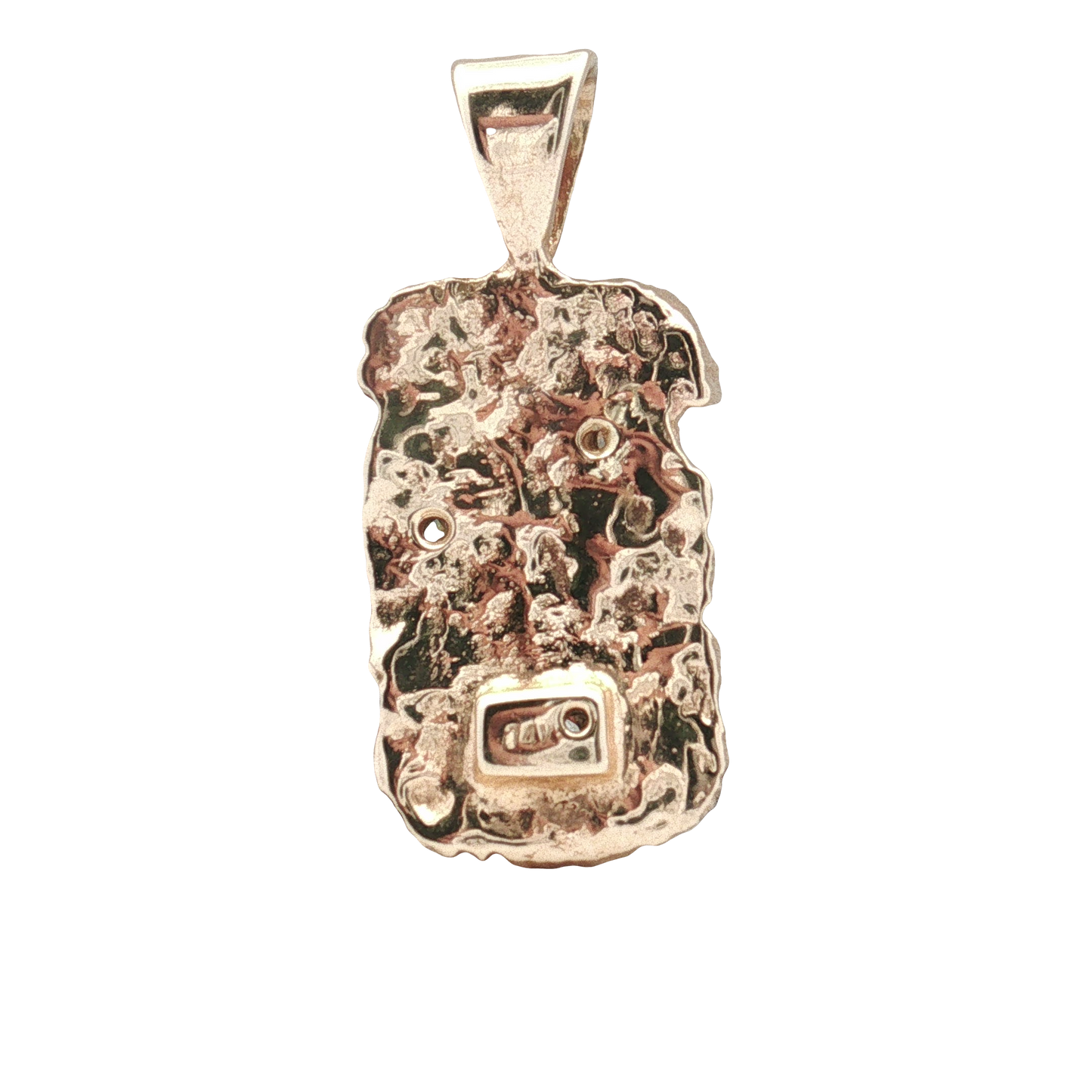 Estate- 14K Yelloow Gold Nugget Style Diamond Pendant