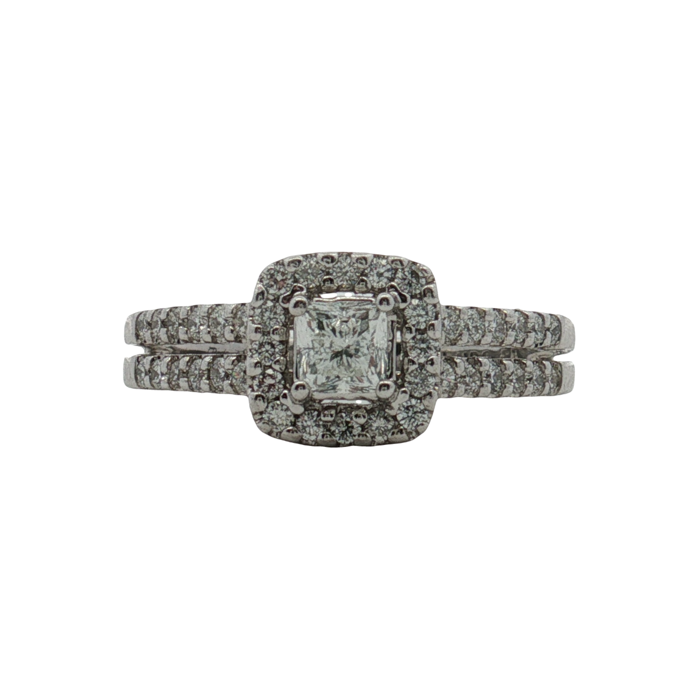 Estate- 14K White Gold Princess Cut Diamond Engagement Ring