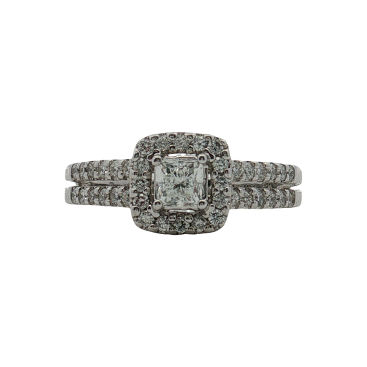 Estate- 14K White Gold Princess Cut Diamond Engagement Ring