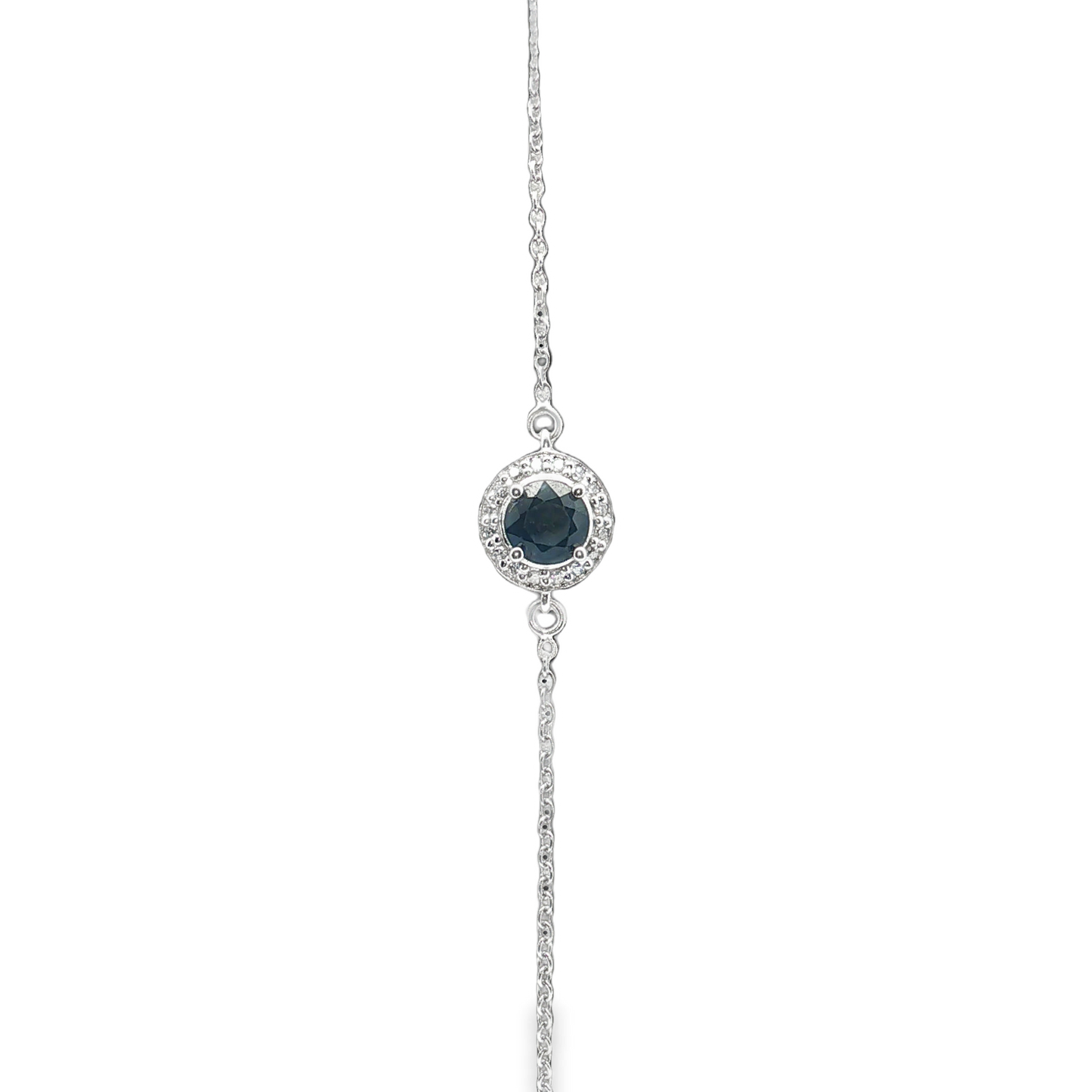14K White Gold Sapphire and Diamond Bracelet