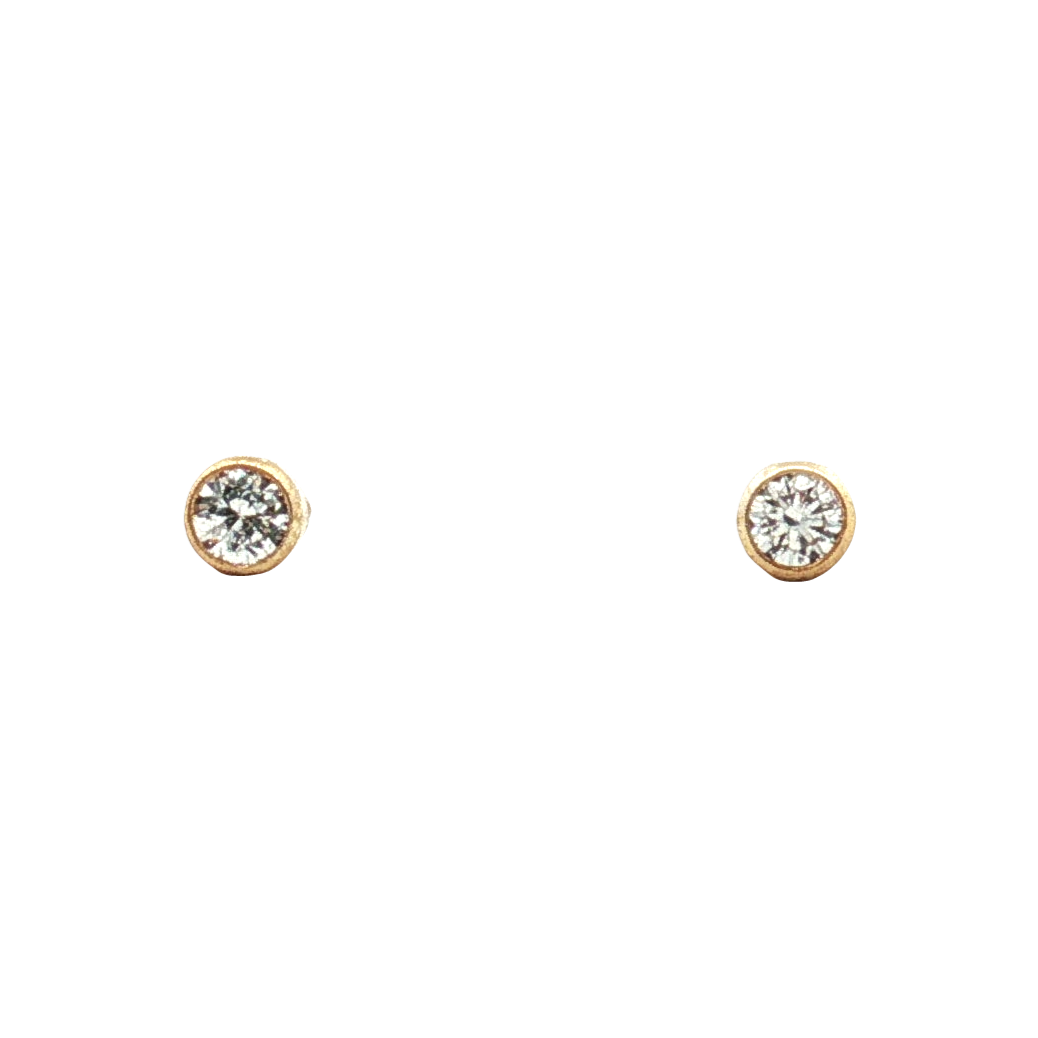 14K Gold Filled 2.5mm CZ Bezel Stud Earrings
