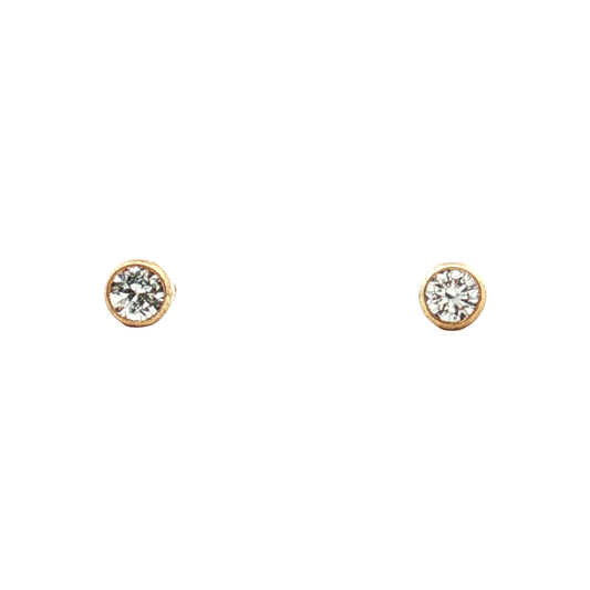 14K Gold Filled 2.5mm CZ Bezel Stud Earrings