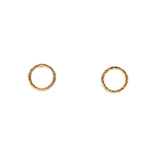 14K Gold Filled Sparkle 7mm Open Circle Stud Earrings