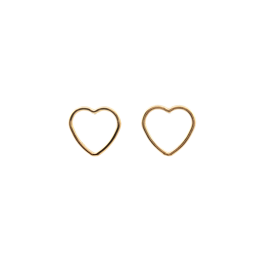 14K Gold Filled 10mm Open Heart Stud Earrings