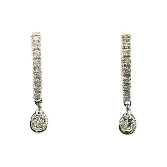 14K White Gold Diamond Earrings