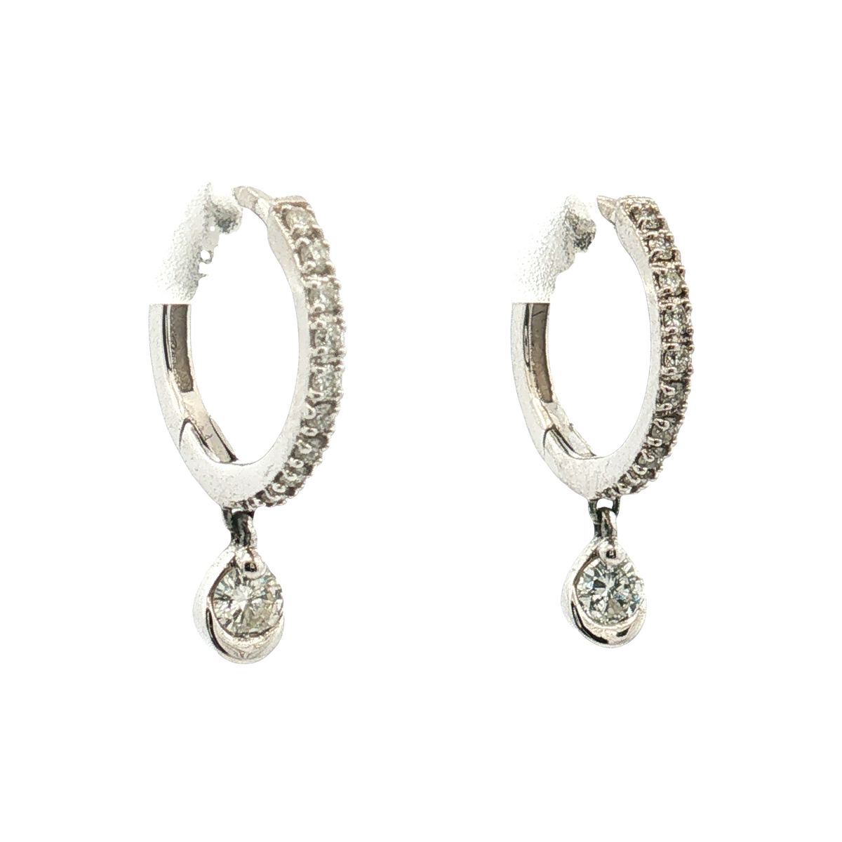 14K White Gold Diamond Earrings