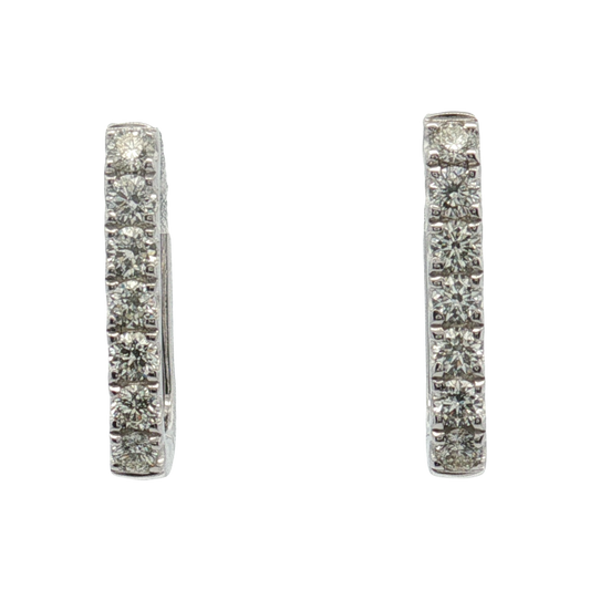 Platinum Diamond Hoop Earrings