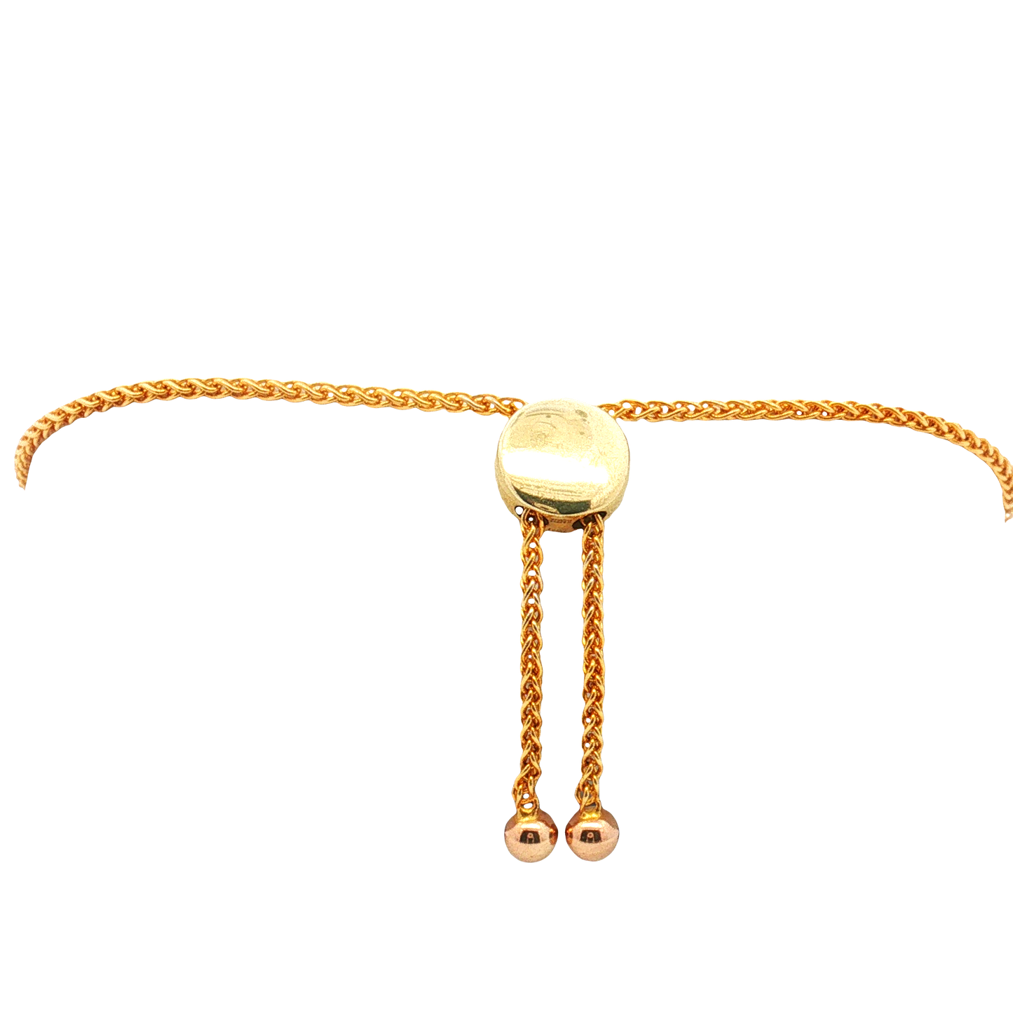 10K Yellow Gold Diamond Bolo Style Bracelet