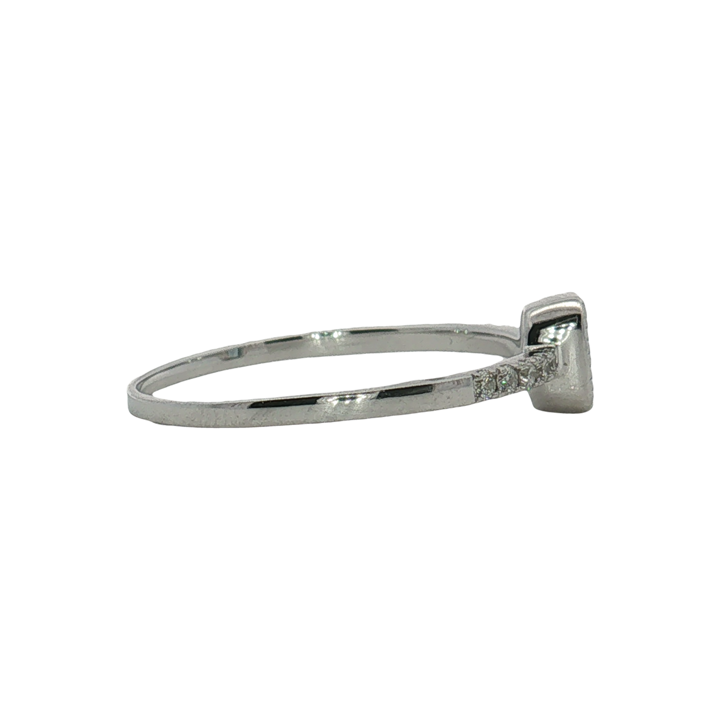 14K White Gold Aquamarine and Diamond Ring