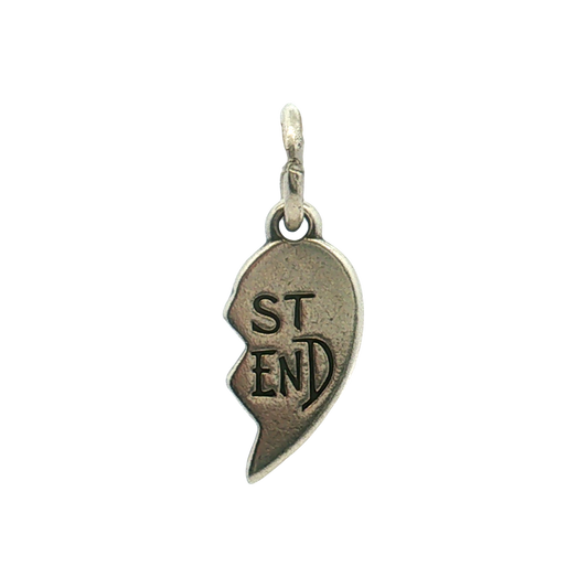 Estate- James Avery Sterling Silver Right Half Best Friend Charm