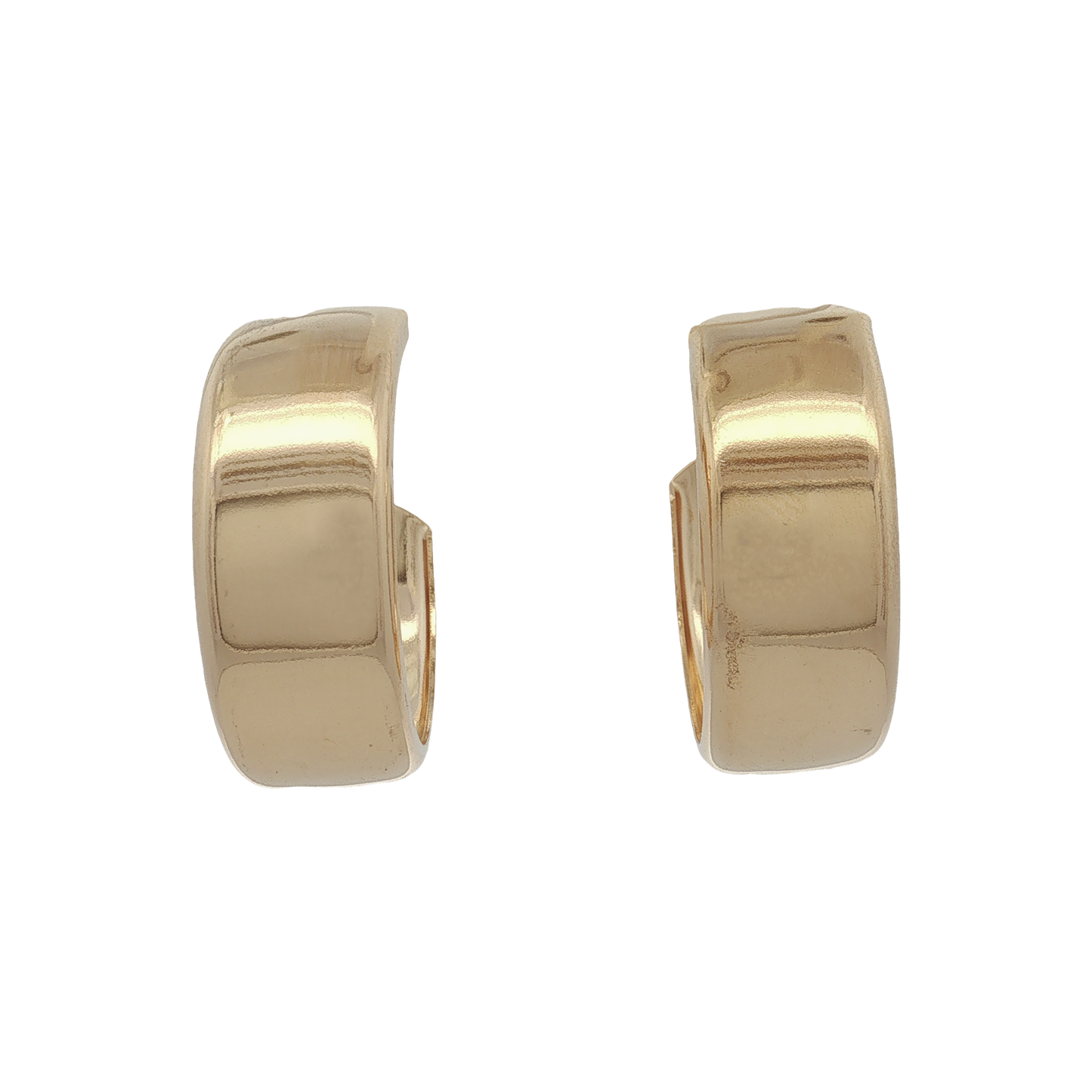 18K Gold Filled Flat Shiny 3/4 Open Hoop Earrings