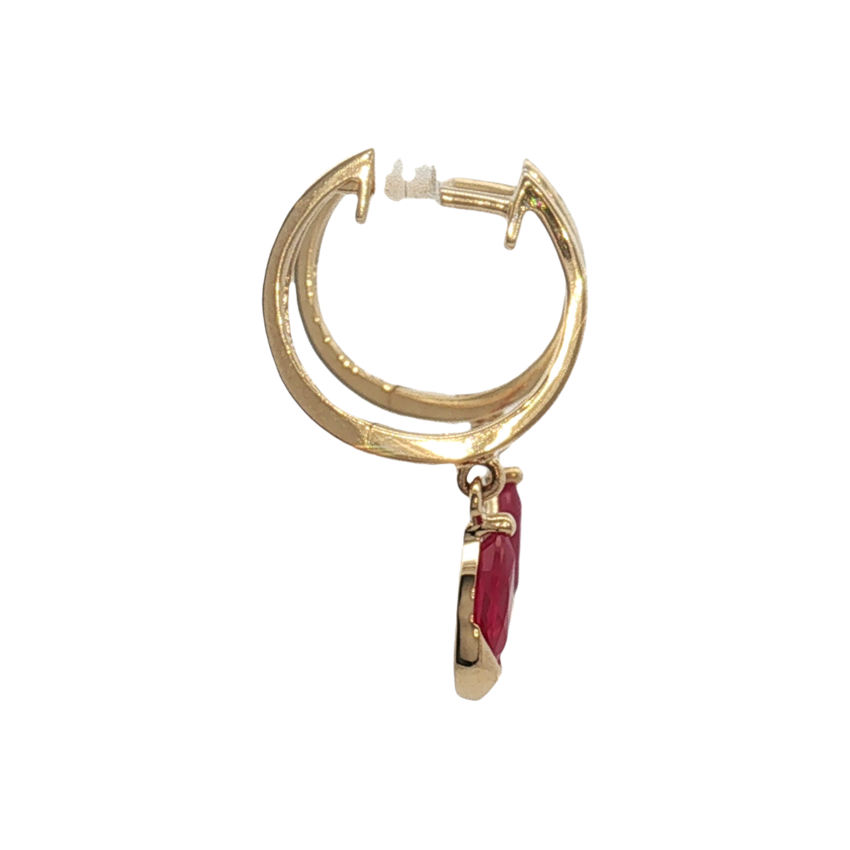 14K Yellow Gold Ruby and Diamond Earrings