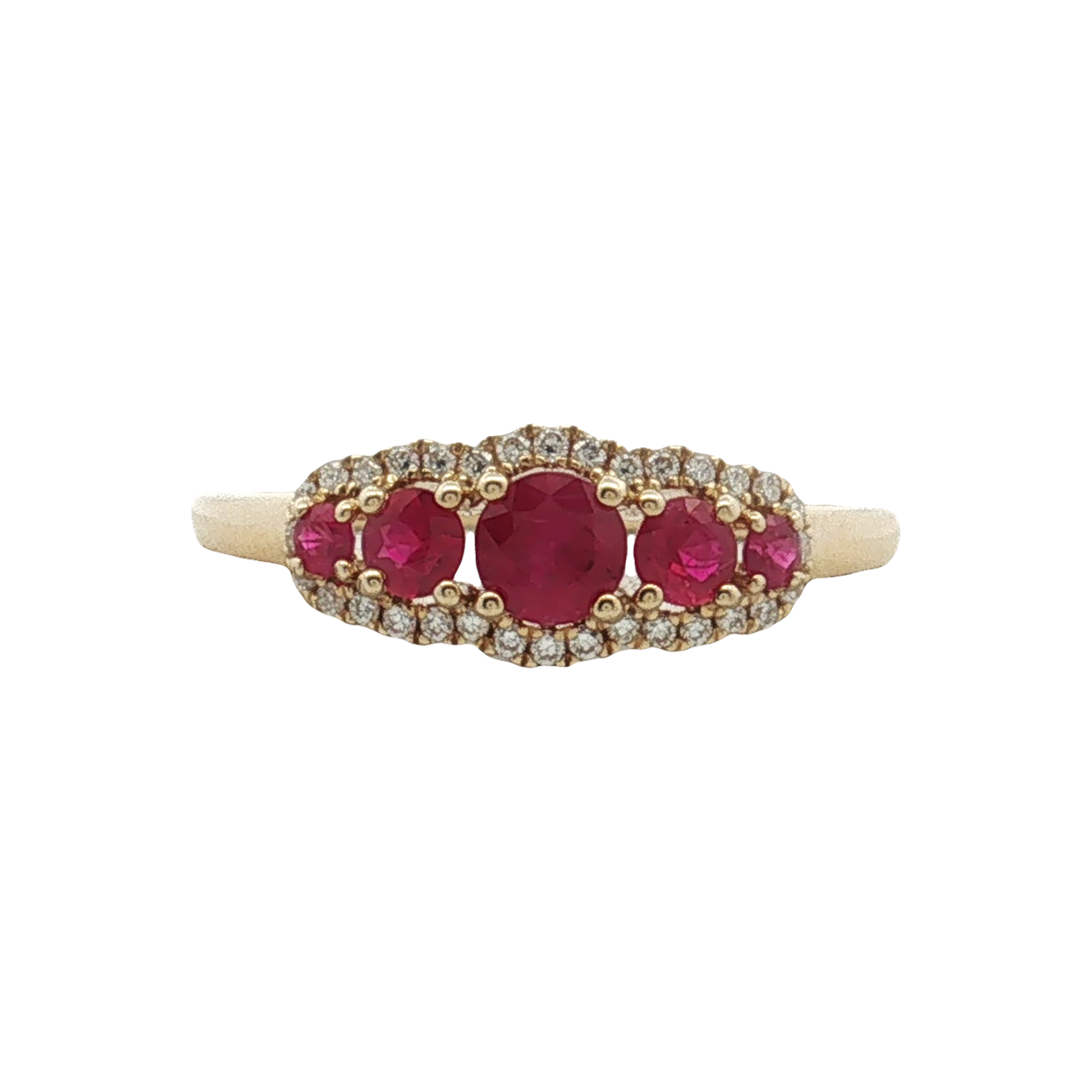 14K Yellow Gold Ruby and Diamond Ring