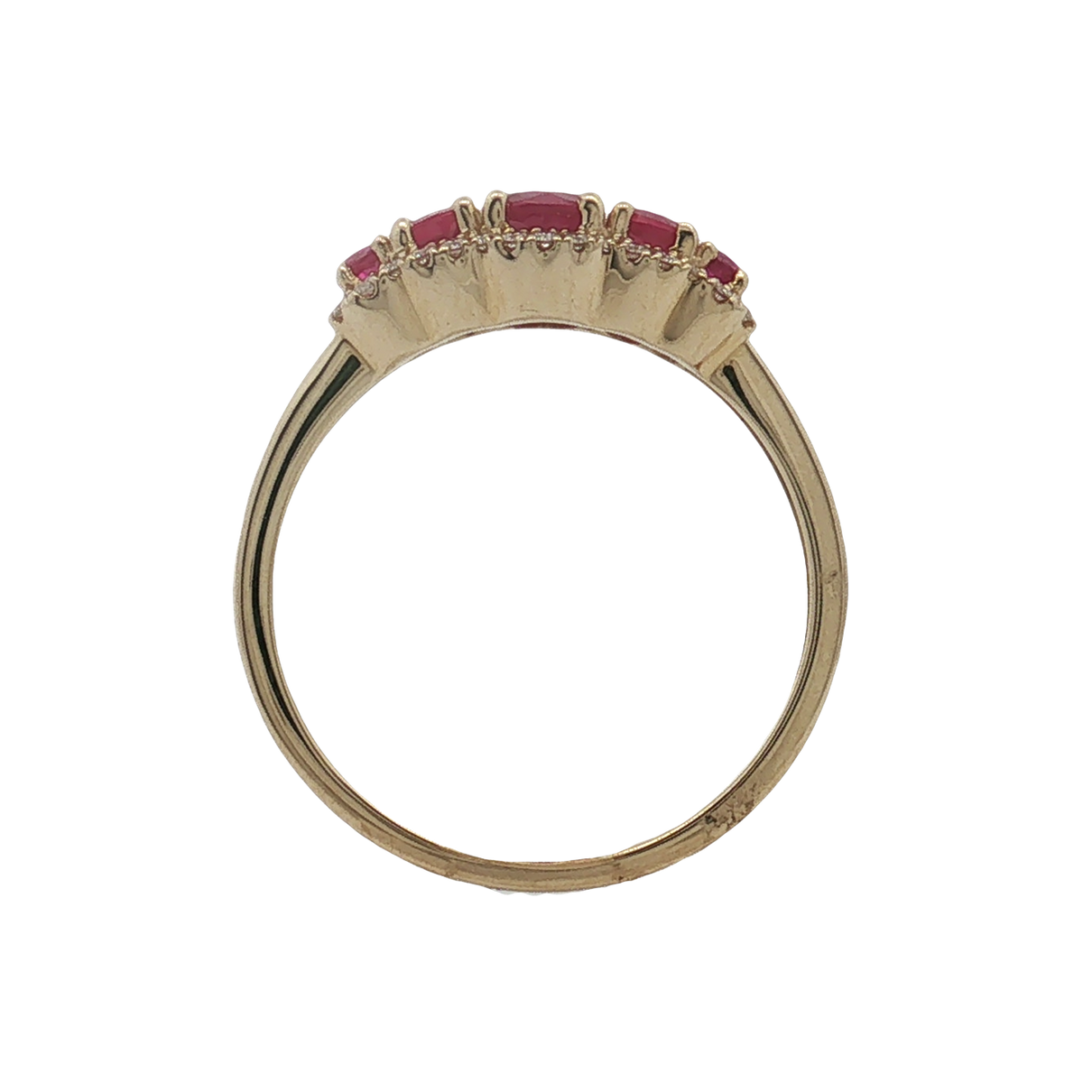 14K Yellow Gold Ruby and Diamond Ring