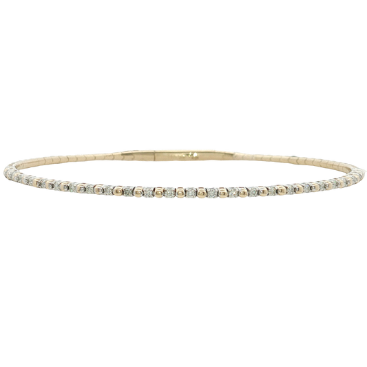 14K Yellow Gold Diamond Bangle