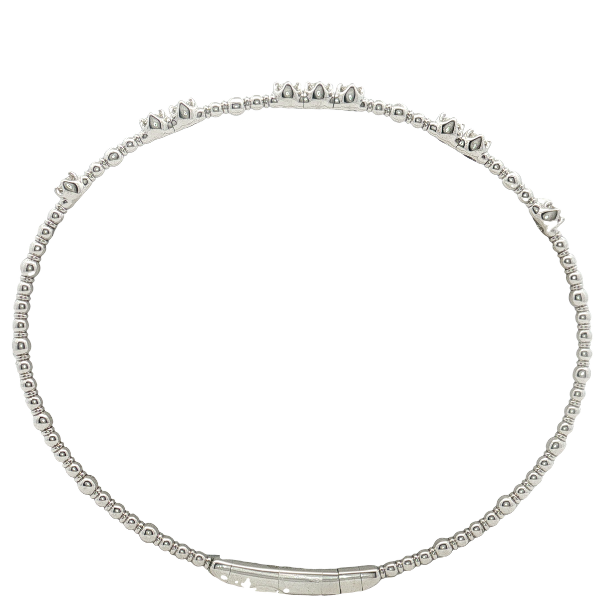14K White Gold Diamond Bangle