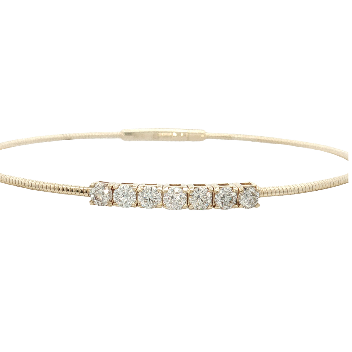 14K Yellow Gold and Diamond Bangle