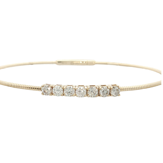14K Yellow Gold and Diamond Bangle