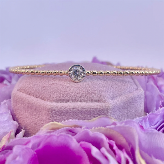 14K Yellow Gold Diamond Bangle