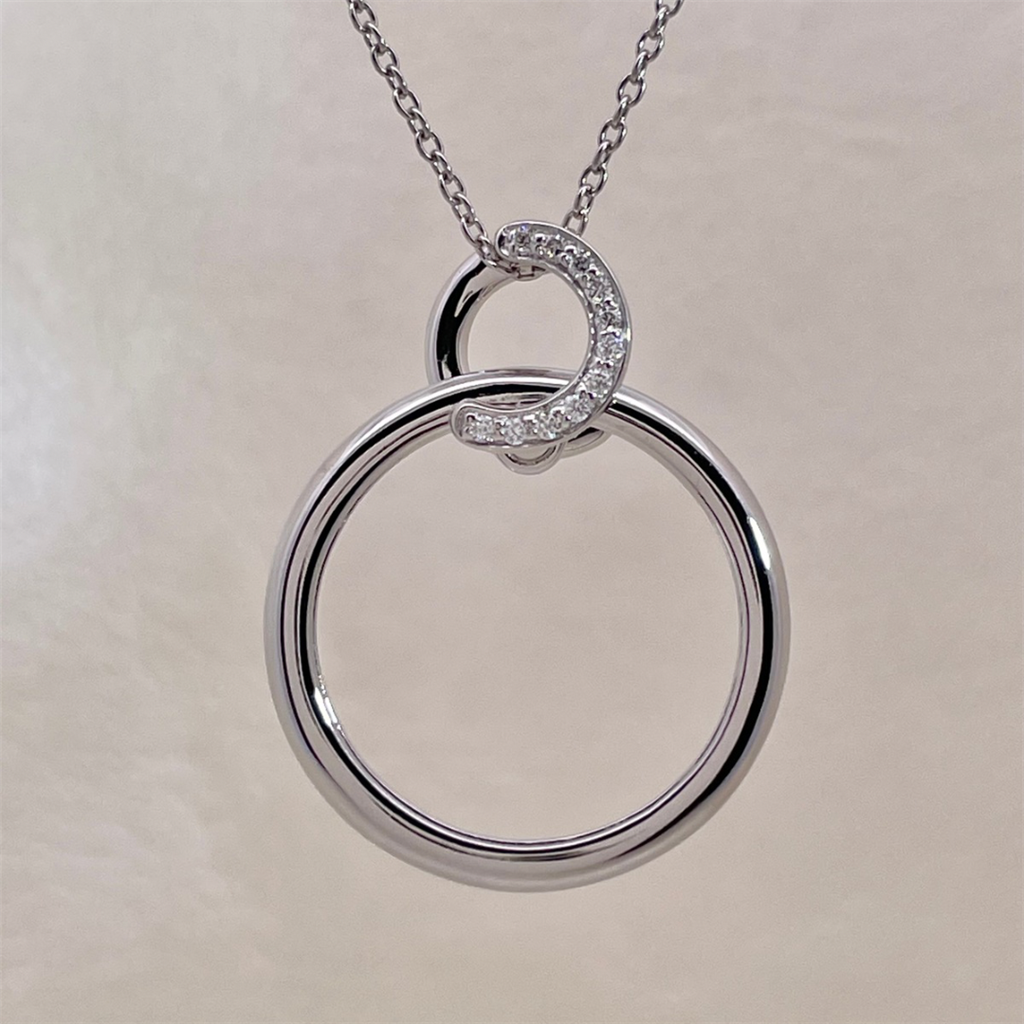 Sterling Silver and Diamond pendant on adjustable Cable Chain