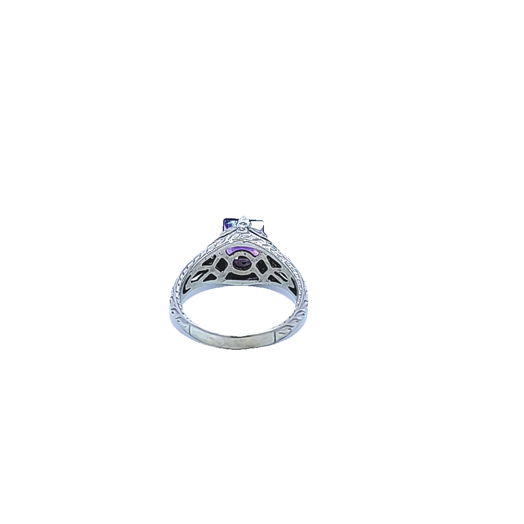 Amethyst and Diamond Ring