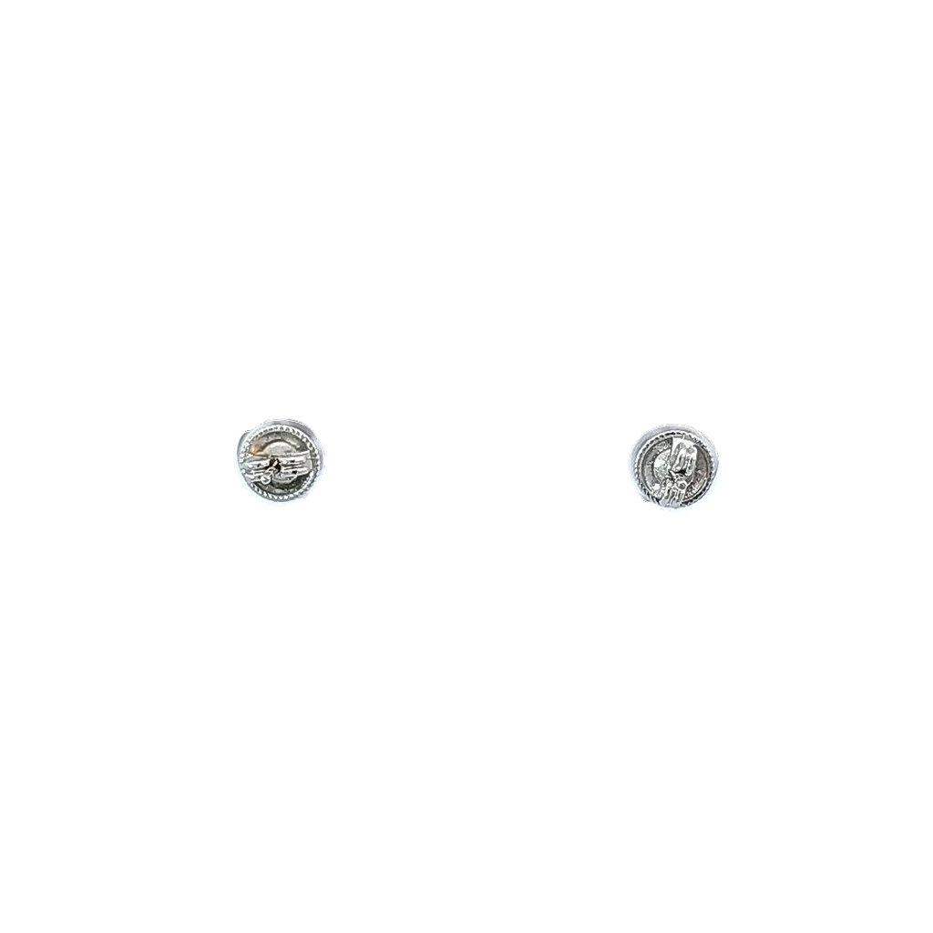 14K White Gold Ruby and Diamond Halo Earrings