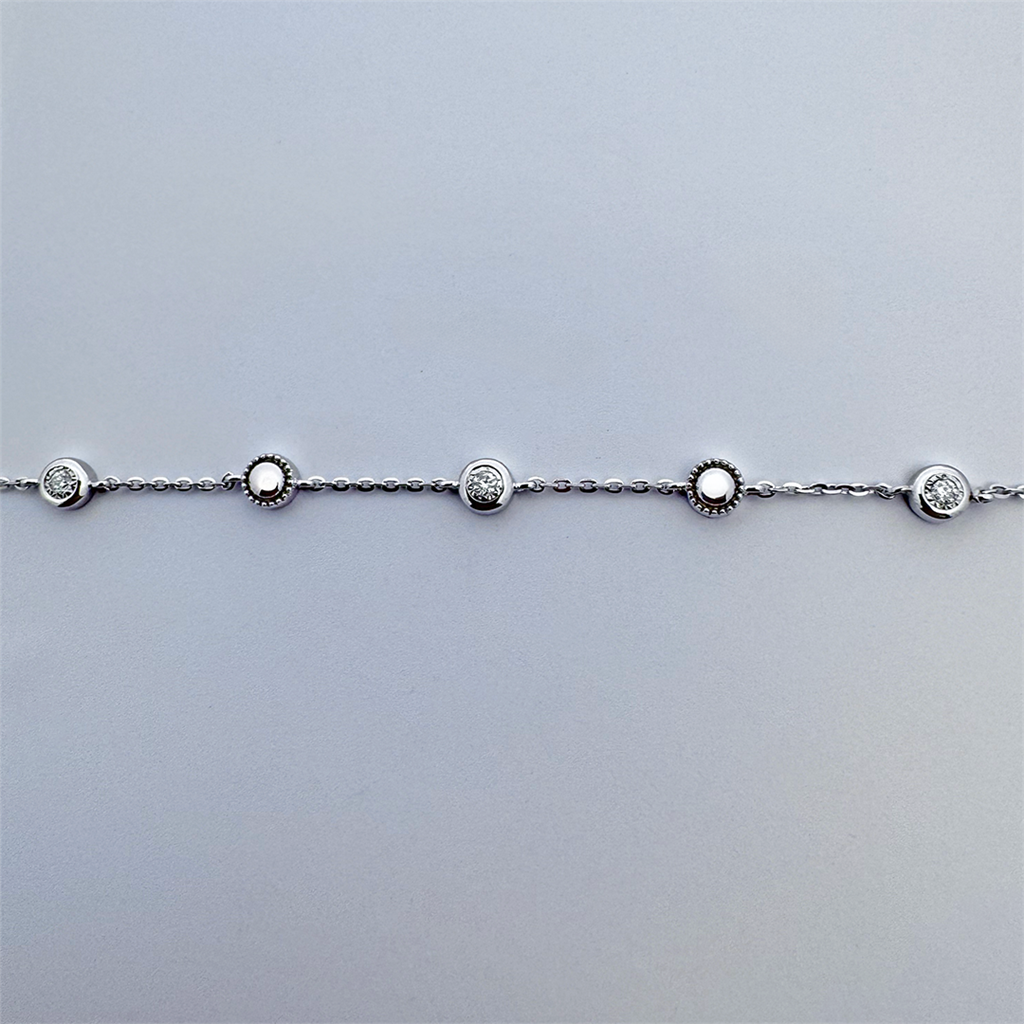 14K White Gold Diamond Bracelet