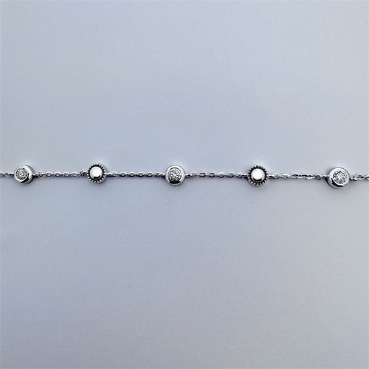 14K White Gold Diamond Bracelet