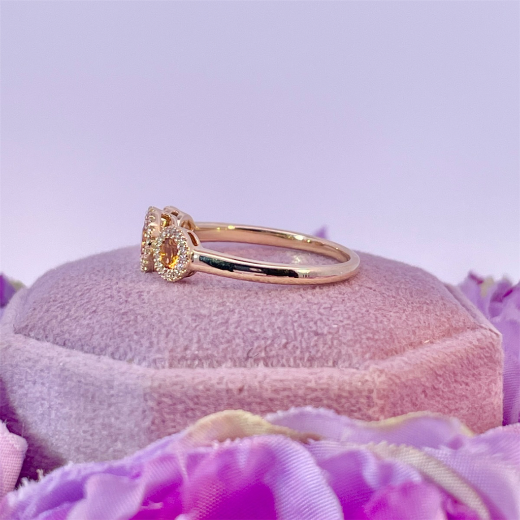 14K Yellow Gold Citrine and Diamond Ring