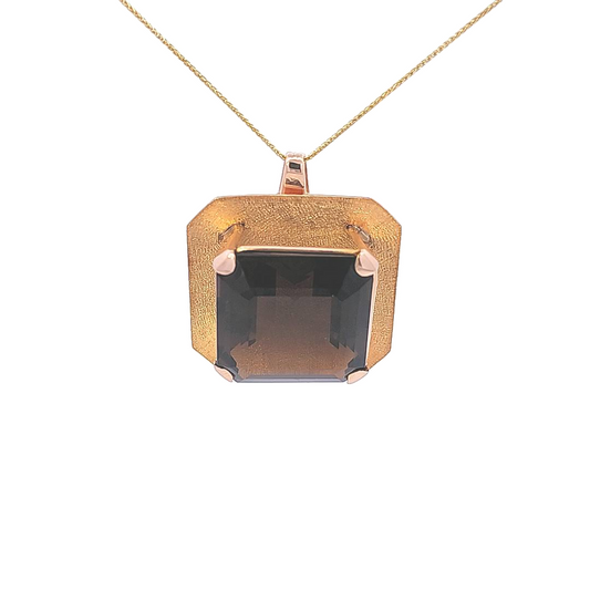 Smokey Quartz and Gold Pendant/Pin (chain sold separately)