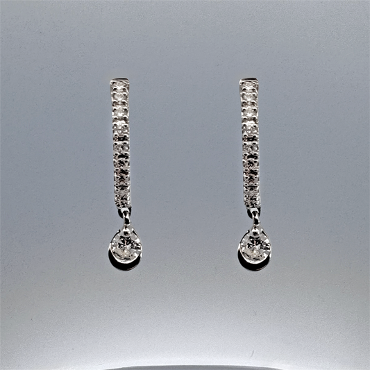 14K White Gold Diamond Earrings