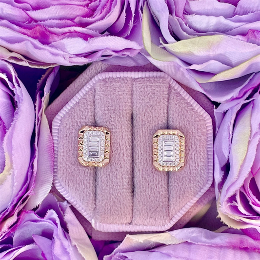 14K Yellow Gold Diamond Earrings