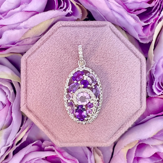 Benjamin Cohen- Sterling Silver Amethyst and White Topaz Pendant