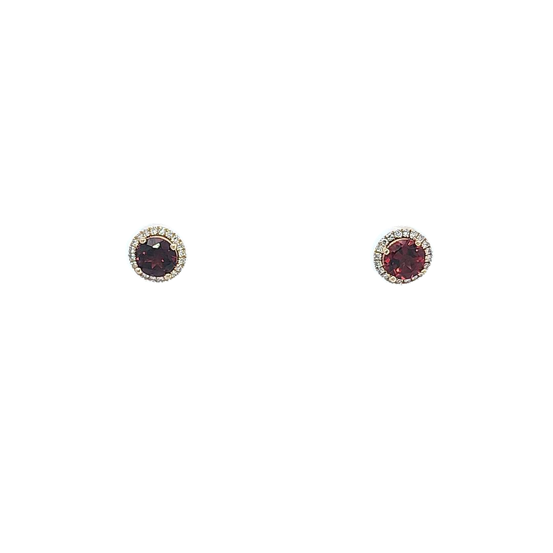 Garnet and Diamond Earrings