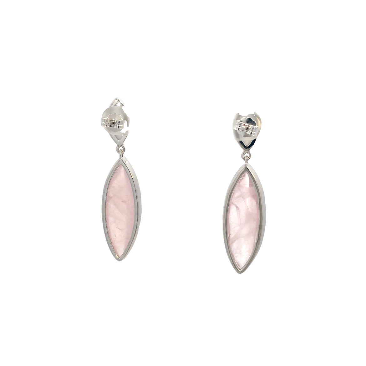 Chalcedony Agate and Star Rose Quartz Earrings