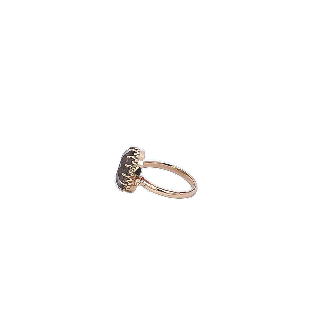 Gold and Smokey Quartz Ring