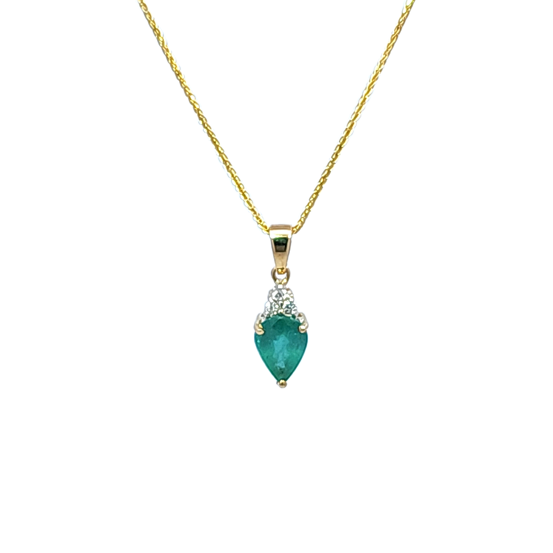 Emerald and Diamond Pendant (chain sold separately)