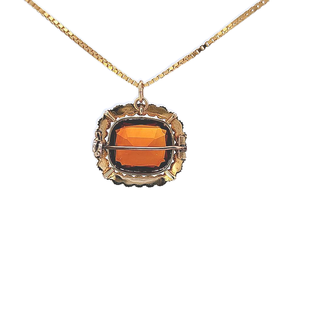 Citrine and Pearl Pendant (chain sold separately)