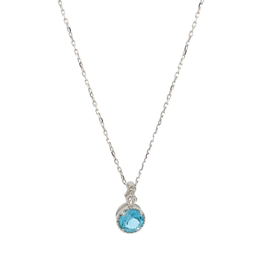 Swiss Blue and White Topaz Necklace